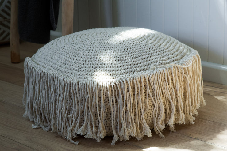 Cotton Macrame  Pouffe