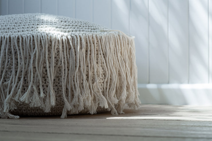 Cotton Macrame  Pouffe