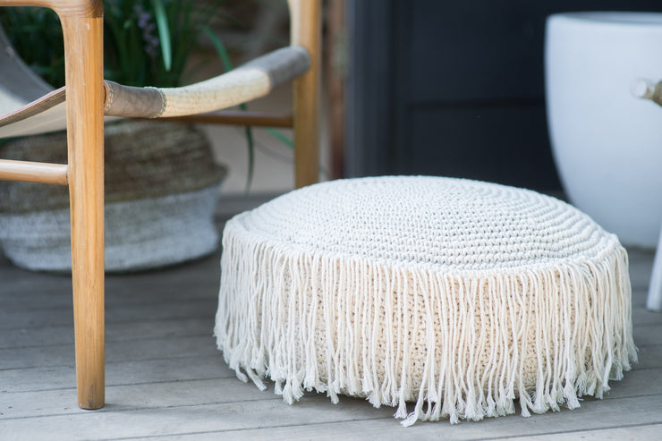 Cotton Macrame  Pouffe