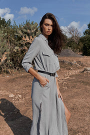 Sahara Maxi Tencel Sage Shirt Dress