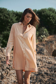 Cayman Stonewashed Bleached Apricot Shirt Dress