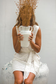 Mahlia Bordir Lace Wrap Dress White