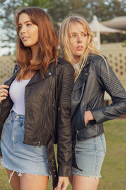 Midnight Navy Biker Leather Jacket