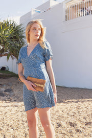 Caicos Blue Spot Mini Dress