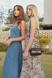 Havana Blue Spot Long Maxi Dress