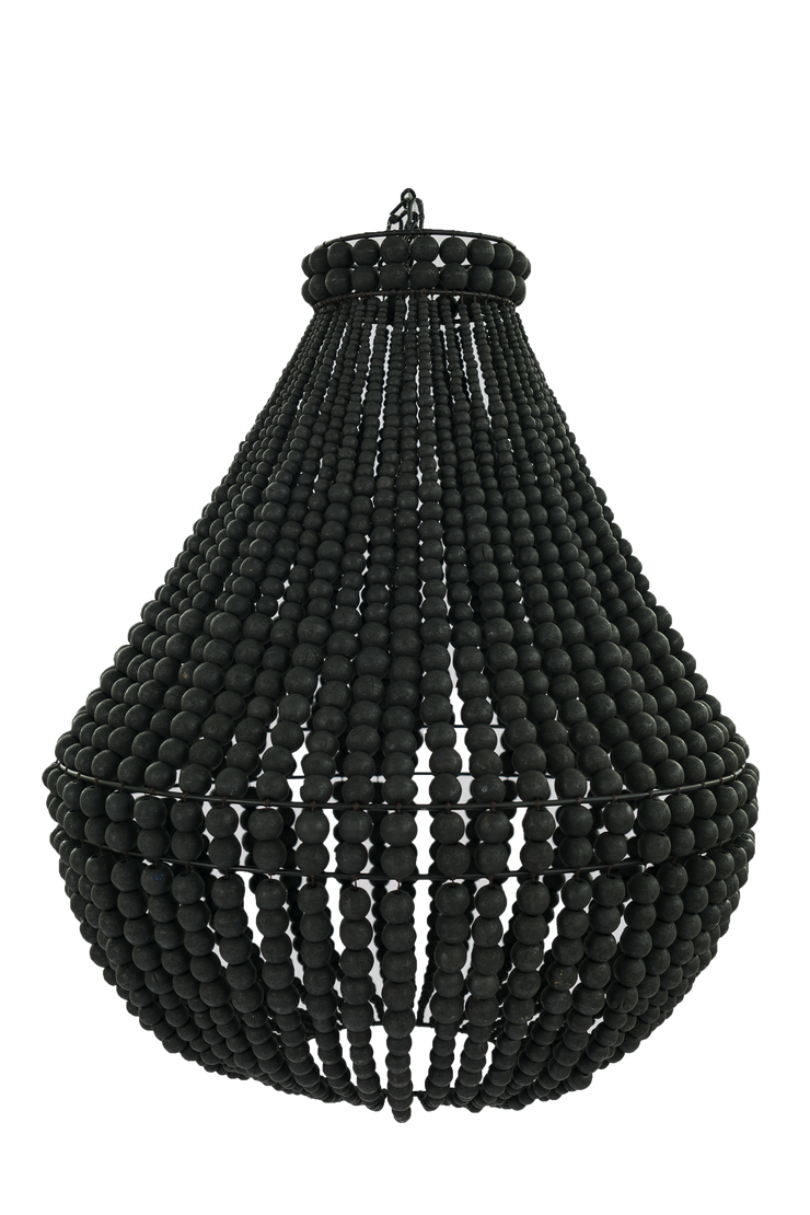 Natural Black Bead Chandelier Pendant