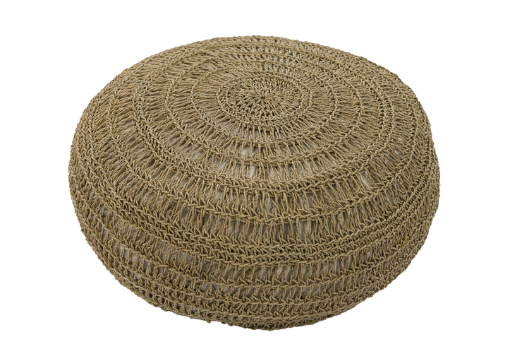 Natural Bohemian Seagrass Pouffe