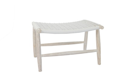 Bambu Rattan Footrest White