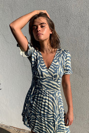 Caicos Blue Zebra Mini Dress