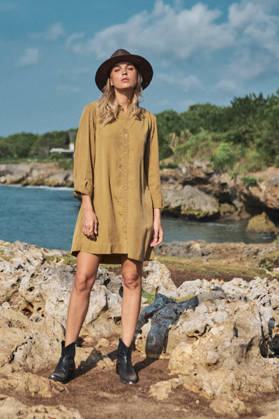 Cayman Stonewashed Desert Sand Shirt Dress