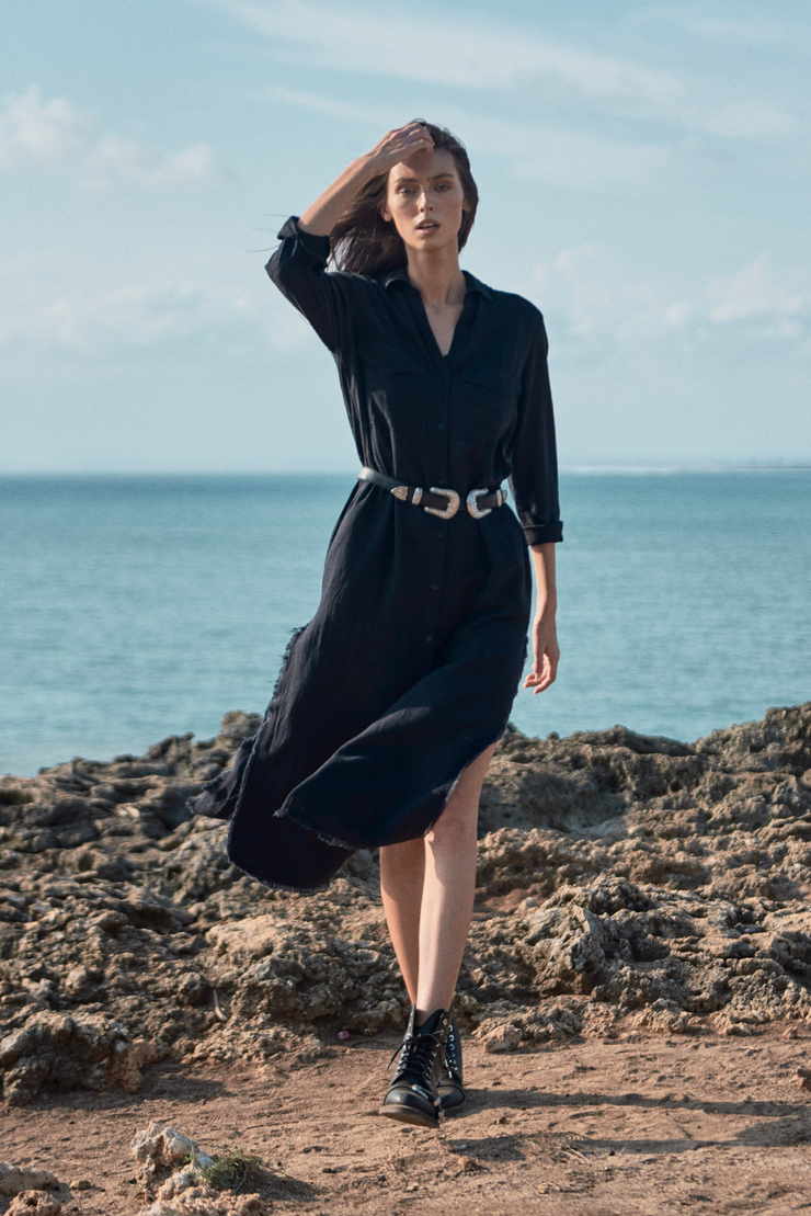 Sahara Maxi Tencel Onyx Shirt Dress – Elsker & Lys